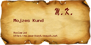 Mojzes Kund névjegykártya